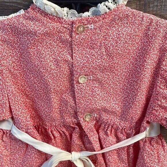 Youngland Infant Girl’s Paddington Bear Smock Dress Size 7 Red & White Vintage - Picture 8 of 14